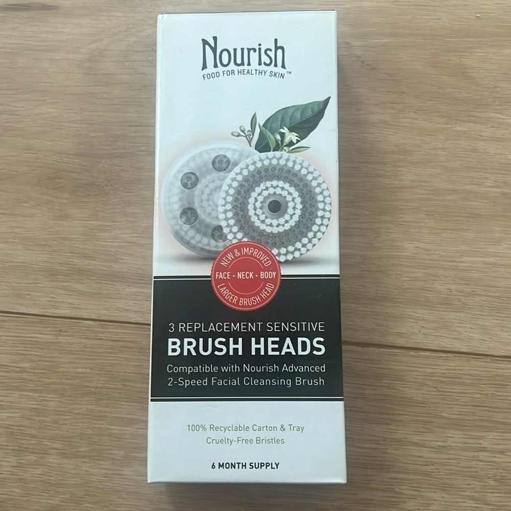Nourish 2 Speed Facial Cleansing Brush Replacement Sensitive Brush Heads